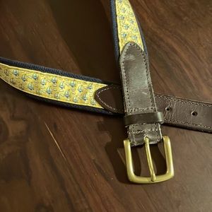 Vineyard Vines yellow sailboat belt